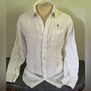 J Crew Men’s Medium White Linen Button Down